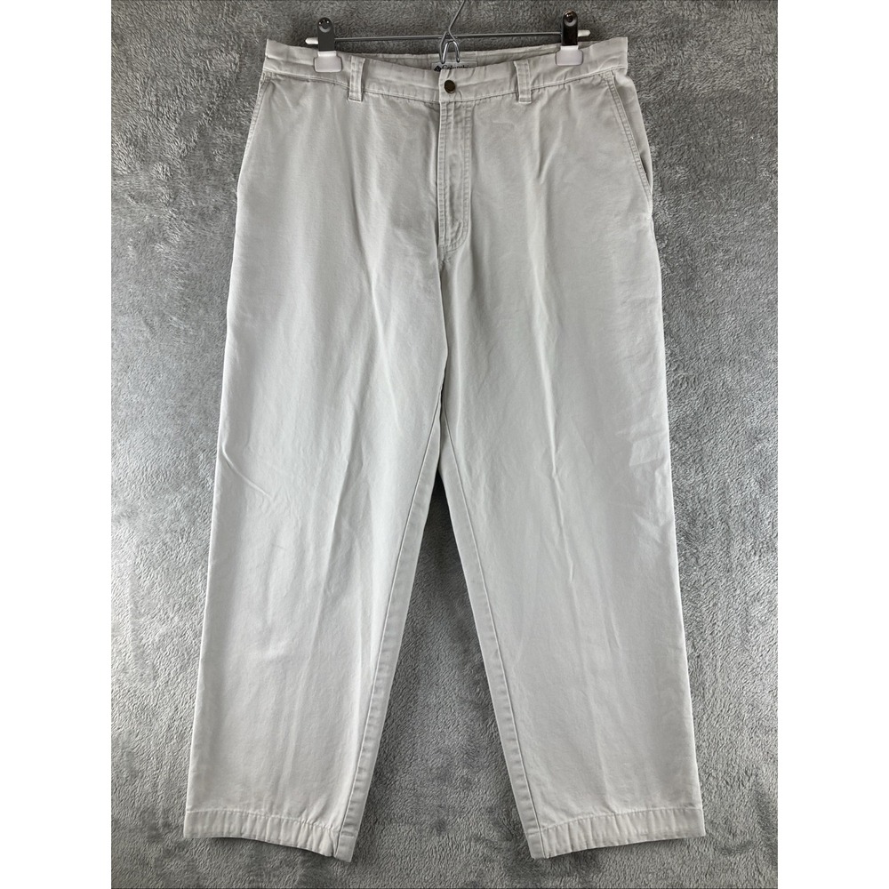 Columbia Roc Pants Mens 36 Beige Chino Outdoors Pocket Cotton Casual 34X28